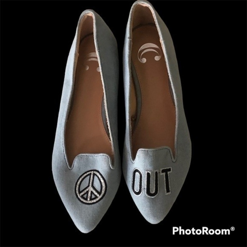 Grey Ballet Flat Shoes Charming Charlie Peace Out